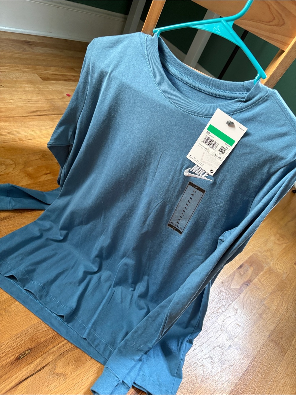 Nike Women's Long Sleeve Crew Tee in Dusty Blue
